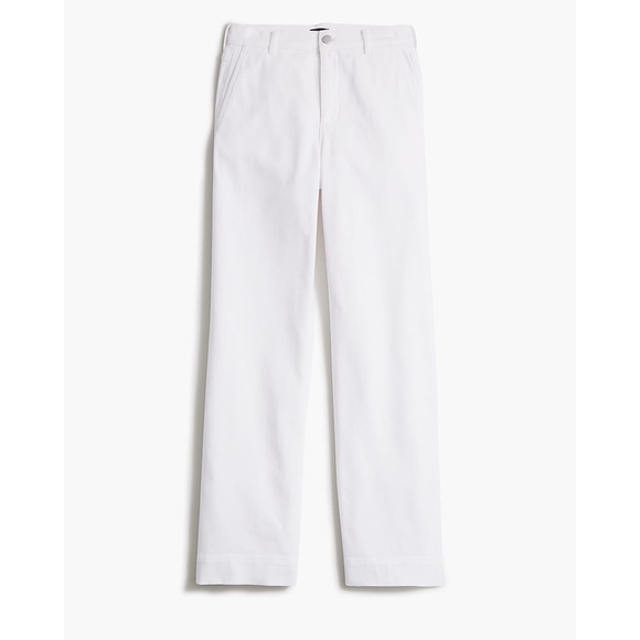 NWT!! J. CREW Factory White Drapey Denim Trousers Jeans High Waist Size 28 - Picture 7 of 13
